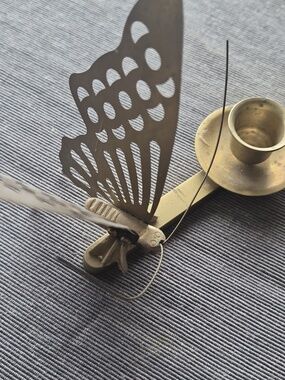 Vintage Brass Butterfly Candle Holder